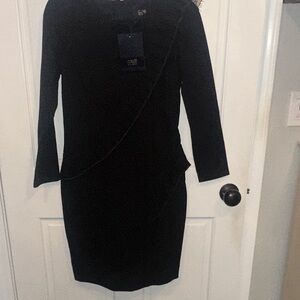 NWT Roberto Cavalli Class black detail long sleeve dress